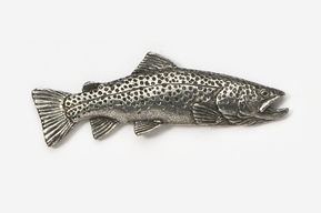 #126 - 1 3/4" Brown Trout Antiqued Pewter Pin
