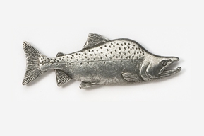 #136 - Pink / Humpy Salmon Antiqued Pewter Pin