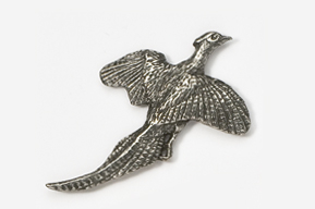 #301 - Flying Pheasant Antiqued Pewter Pin