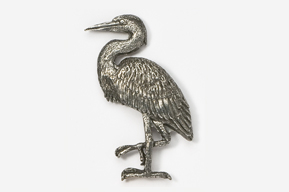#345 - Great Blue Heron Antiqued Pewter Pin