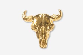 #407AG - Buffalo Skull 24K Gold Plated Pin