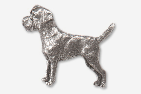 #877B - Border Terrier Antiqued Pewter Pin