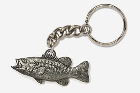 #K121 - Smallmouth Bass Antiqued Pewter Keychain