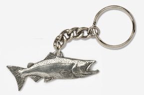 #K124 - Chinook / King Salmon Antiqued Pewter Keychain