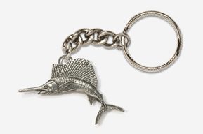 #K201 - Sailfish Antiqued Pewter Keychain