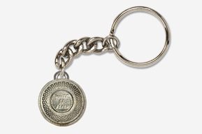 #K800 - White Flyer Clay Pigeon Antiqued Pewter Keychain