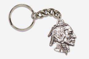 #K920 - Native American Antiqued Pewter Keychain