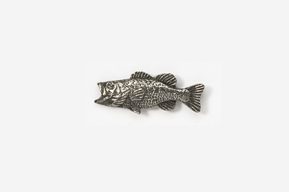 #M140 - Left facing Largemouth Bass Pewter Mini-Pin
