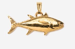 #P202G - Bluefin Tuna 24K Gold Plated Pendant