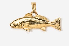 #P227G - Redfish / Red Drum 24K Gold Plated Pendant