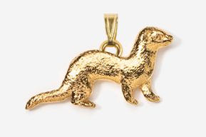 #P414BG - Ferret 24K Gold Plated Pendant