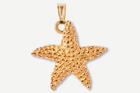 #P539BG - Medium Starfish 24K Gold Plated Pendant