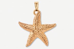 #P539CG - Large Starfish 24K Gold Plated Pendant