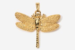 #P569G - Dragonfly 24K Gold Plated Pendant