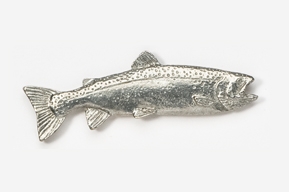 A silver fish is shown on the white background.