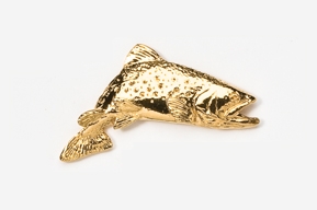 Jumping Brook Trout 24K Gold Plated Pin