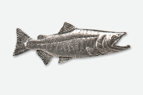 Chum / Dog Salmon Antiqued Pewter Pin