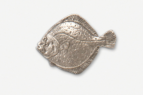 A silver fish is shown on the side of a wall.