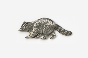 A silver animal is standing on its hind legs.