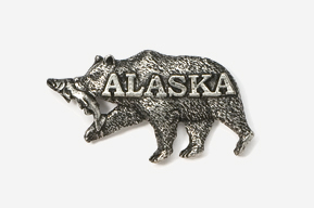 A bear with the word alaska on it.