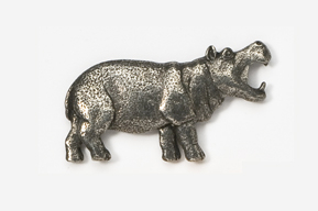 A silver elephant with its trunk in the air.