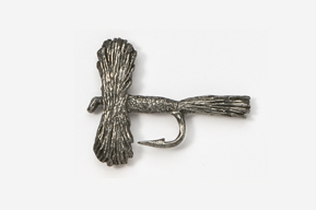 A metal hook with a bird on it.