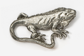 A silver lizard is shown on the white background.