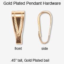 Gold plated pendant hardware.