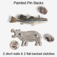Painted pin backs.