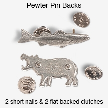Pewter pin backs.