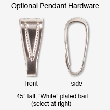 Optional pendant hardware - white plated ball.