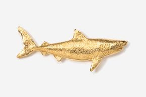 A gold shark is shown in the picture.