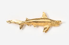 A gold shark is shown in this picture.