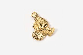 A gold bird is sitting on top of another bird.