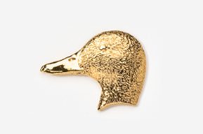 A gold duck head pin is shown.