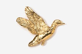 A gold bird with wings spread and a beak open.