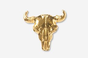 A gold bull skull is shown in this image.