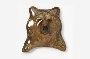 A bear head is shown in the shape of an animal.