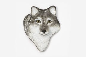 A wolf head with white background