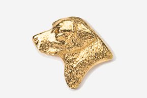 A golden retriever dog pin is shown here.