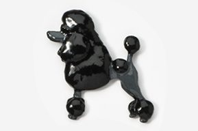 A black poodle dog pin is shown here.