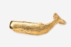 A gold whale is shown on the white background.