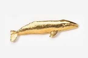 A gold whale is shown on the white background.