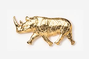 A gold rhino is shown in this picture.