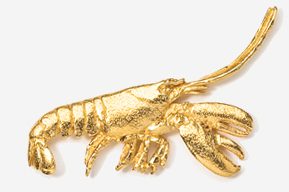 A gold lobster is shown in this picture.