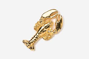 A gold lobster pin is shown here.