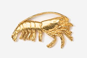 A gold lobster is shown in this picture.