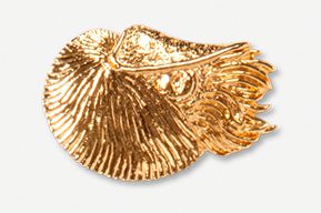 A gold object is shown in the shape of an animal.