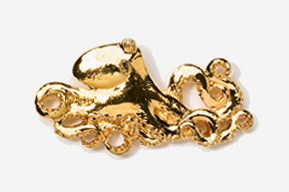 A gold octopus is shown in this picture.