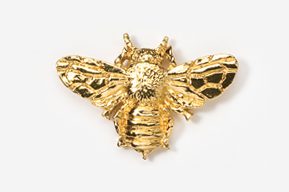 A gold bee is shown in this picture.